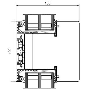 Drutex Duoline 78 Kämpfersprosse Detailzeichnung