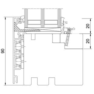 Drutex Duoline 78 Festverglasung unten