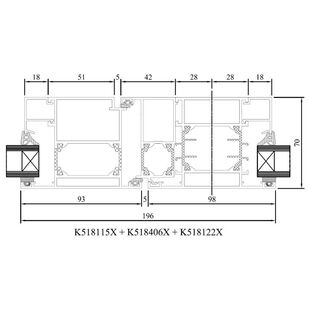 Drutex MB 70 Balkontür nach außen Detail Pfosten DK Fest
