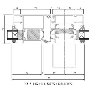 Drutex MB 70 HI Balkontür innen Pfosten Statisch DK Fest