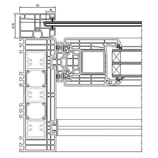 Führungsschiene einseitig am IGLO HS Profil Tür außen