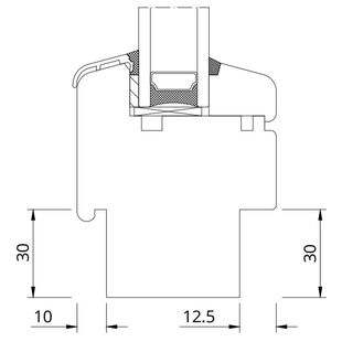 Drutex Softline 68 Festverglasung mit Standard Falz beidseitig