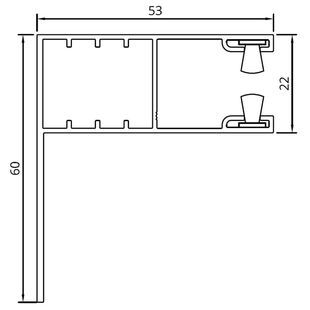 Vorbaurollladen Führungsschiene Eck 53mm Detail