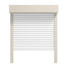 Vorbaurollladen 90° SP Cremeweiss mit Weiss Panzer