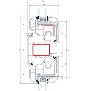 Gealan S 8000 Pfosten 94mm Fenster Round-Line Flügel 6-Kammer - 8040 8096