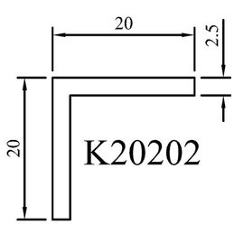 Abdeckleiste mit Winkelprofil K20202 Schema
