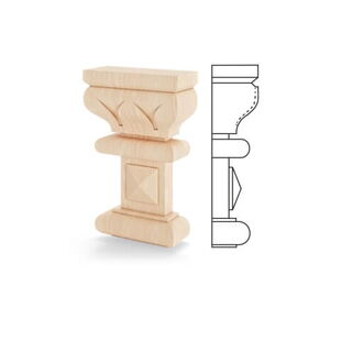 Holz Kapitell 2G-R Querschnitt