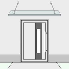 Vordach mit Wandhalterung Punkthalterung aus Glas