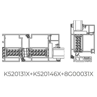 Aluprof MB-79N SI+ Alutür mit Schwelle Querschnitt