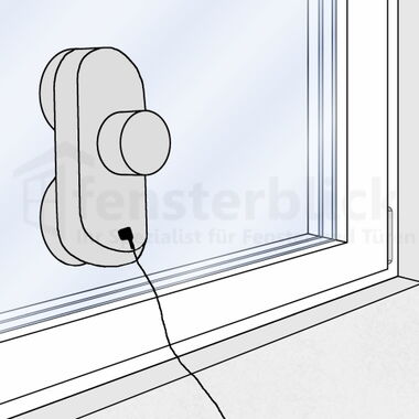 Fensterputzroboter mit Kunststofffenster