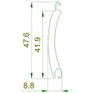 Rollladen Lamelle 42 Detail Querschnitt