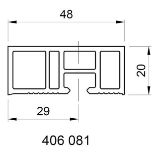 Salamander Aufsatzrollladen Führungsschiene Aufdoppelung 20mm Detailzeichnung