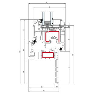 Salamander Streamline 76 Fenster Round-Line Renovation Flosse 60 mm - 250 100 - 251 221