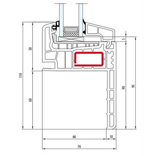 Salamander Streamline 76 Festverglasung Renovation Flosse 60 mm - 250 100