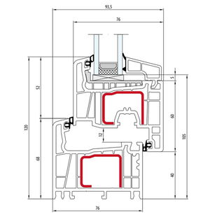 Salamander Streamline 76 Fenster Classic-Line 120mm - 250 221 - 251 021