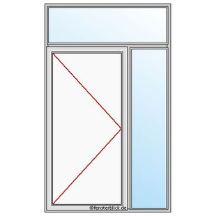 Haustür mit Seitenteil rechts und Oberlicht Schema