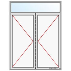 2-Flg. Haustür mit Oberlicht