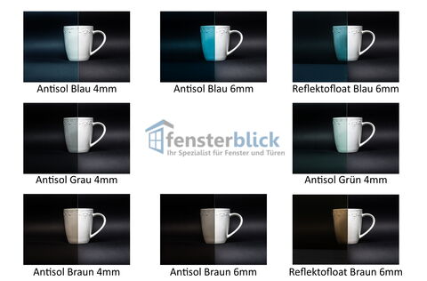 Auswahl an Sonnenschutzgläsern