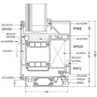 Aliplast Superial Türschwelle außen öffnend - SP825 - SP893