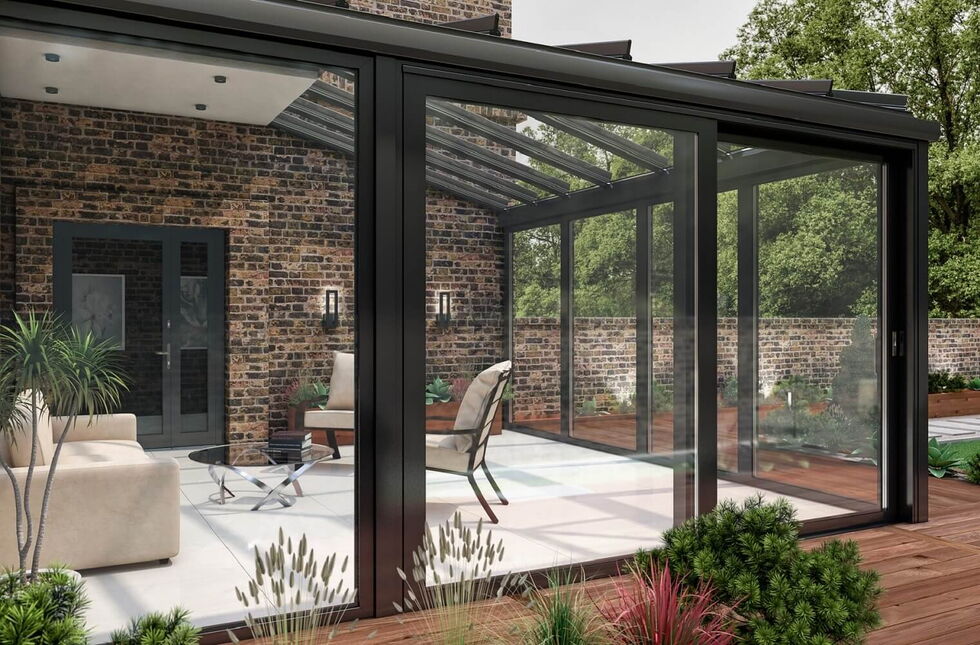 Alu Hebeschiebetür im Wintergarten