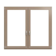 2-vleugelig aluminium kozijn in grijsbeige