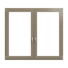 2-vleugelig aluminium kozijn in parelbeige