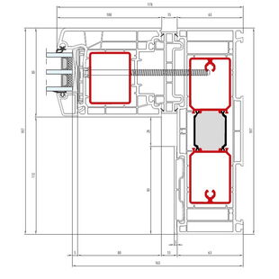 Aluplast HST 85 Flügel Fest - Horizontal