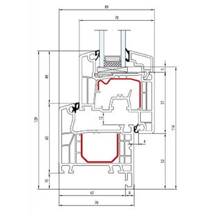 Aluplast IDEAL 4000 70mm Monoblock Fenster Classic-Line 114mm Flosse 15mm - 140x12 - 140x20