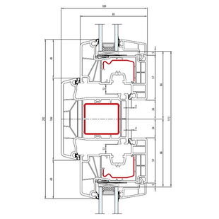 Aluplast IDEAL 7000 Pfosten 104mm Fenster Classic-Line 77mm - 170x44 - 170x20