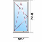 Balkontür Maß 1000x2000mm