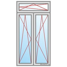 2-flügelige Balkontür DKL-DKR mit Oberlicht DKR