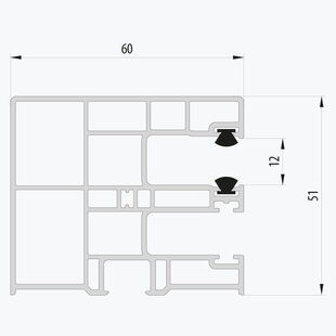 Aufsatzrollladen Führungsschiene Decco 1621 mit Insektenschutz - 60mm