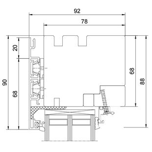 Drutex Duoline 78 Festverglasung oben