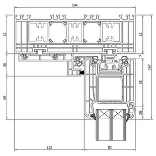 Iglo HS Tür Rahmen mit Schiebeflügel oben dichter Lauf