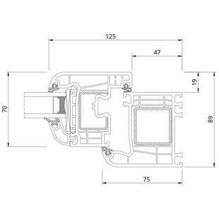 Drutex Iglo Premier Fenster 125mm Detailzeichnung - 50003 50016