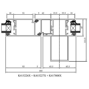 Drutex MB 45 Balkontür außen Pfosten Statisch DK Fest