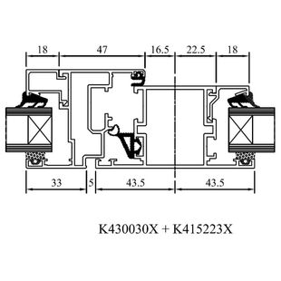Drutex MB 45 Pfosten mit Dreh-Kipp/Fest Detail