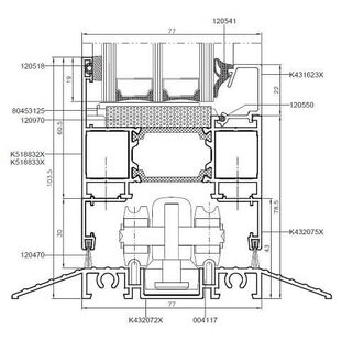 FST MB-86 Fold Line mit 13mm Schwelle Details