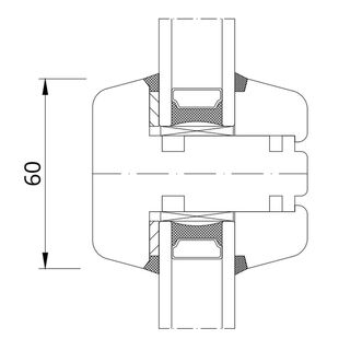 Drutex Softline 68 Pfosten Glasteilende Kämpfer-Sprosse 60mm