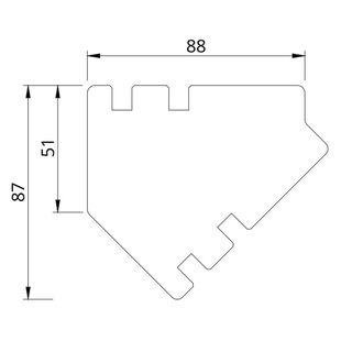 Drutex Softline 88 Eckkopplung 135° Rahmen PP88135 (PP135)