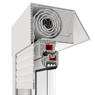 Drutex Aufsatzrollladen mit Revision von der Seite