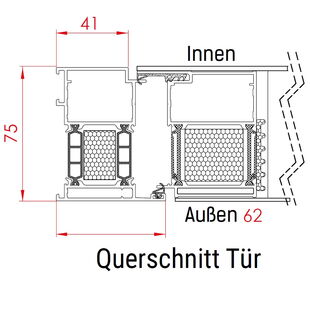 FM Haustür SL 75 - Rahmen Detailzeichnung