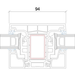 Gealan Linear mit Pfosten- 94 mm - 7040