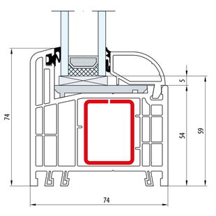 Gealan S 8000 Festverglasung 74mm - 8010