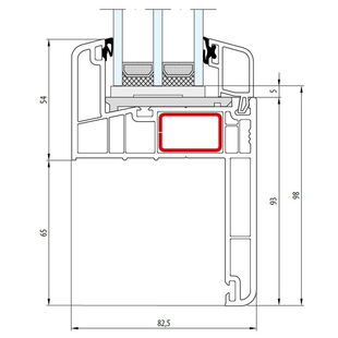 Gealan S 9000 - Renovation - Festverglasung - Flosse 65mm - 6032