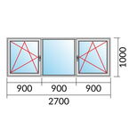 Fenstermaß 2700x1000mm