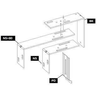 Raffstore Konsole der Oberschiene Führungselement NS und NS+80 / BK