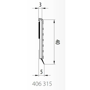 Salamander 406 315 vlakke afdeklijst met dichtlip 40mm