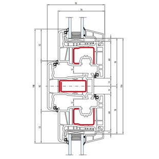 Salamander Fenster Classic-Line 80 mm Pfosten 82 mm - 252 120 - 251 021