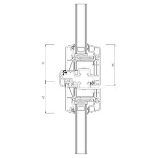 Schüco CT-70 AS Stulp 34 mm Fenster Classic 83mm - 9609-8866